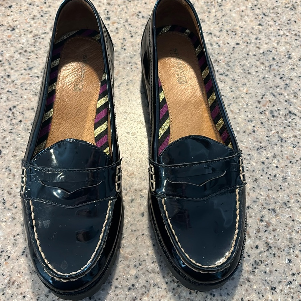 Black Sperry loafers size 8M.
